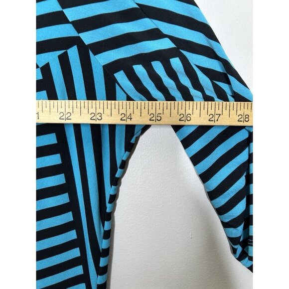 Woman Within Short Sleeve Asymmetrical Striped Top Blue Plus Size 1X 22/24 - Picture 8 of 10